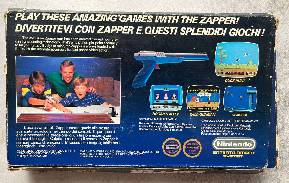 Nintendo NES Zapper Light Gun - Complete in Box (CIB) | Genuine Nintendo NES Accessory