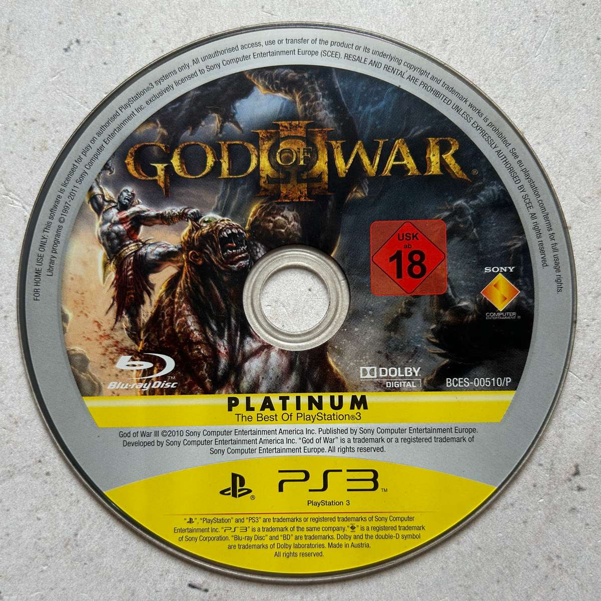 God of War III (3) (PS3) - Disk Only
