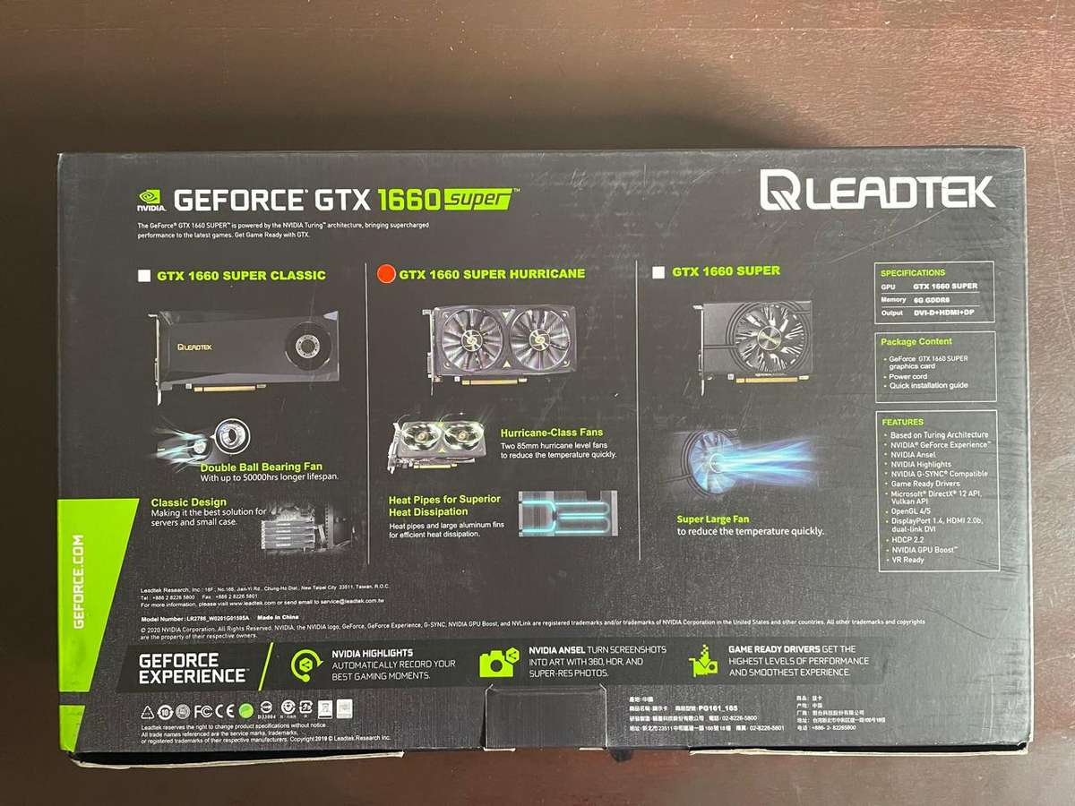 RARE | Leadtek WinFast GTX 1660 SUPER HURRICANE 6GB GDDR6 Gaming Graphics Card