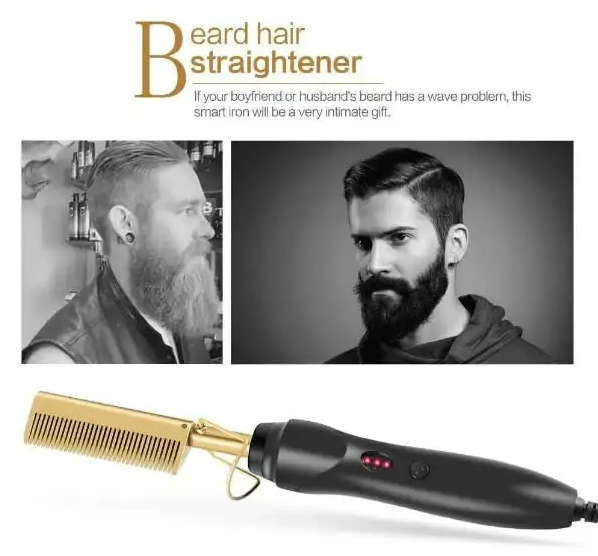 Original Electric Hair Hot Comb - 2 in 1 Straightener/Curling iron