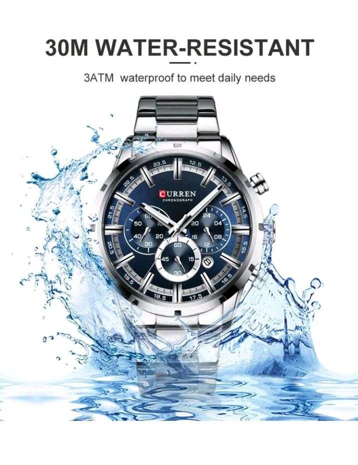 CURREN Men Luxury Stainless Steel Wristwatch Military Chronograph Quartz Watches