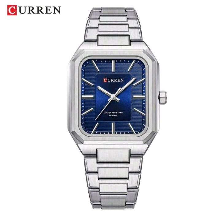 Curren Men's Quartz Watch Stainless Steel Band Casual Waterproof Wristwatch