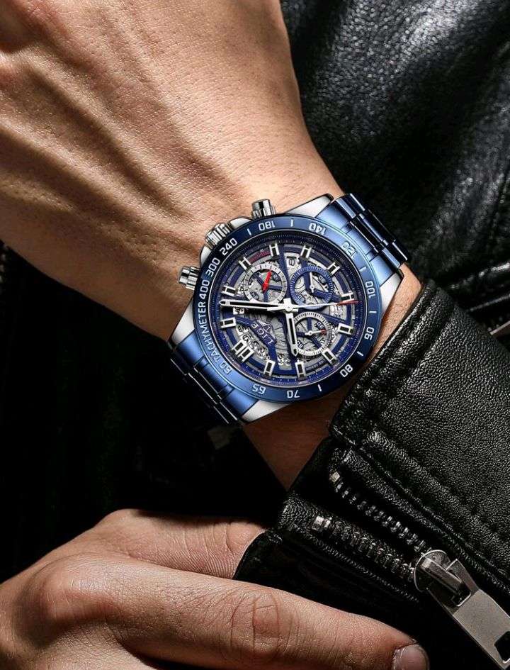 LIGE Mens Watch with Stainless Steel Top Brand Luxury Sports Quartz Watch