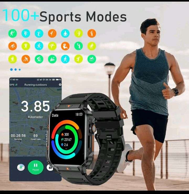 SENBONO Smart Watch(Make/Answer Call), 1.95"HD Activity Touch Screen, Fitness Tracker With Heart Rat