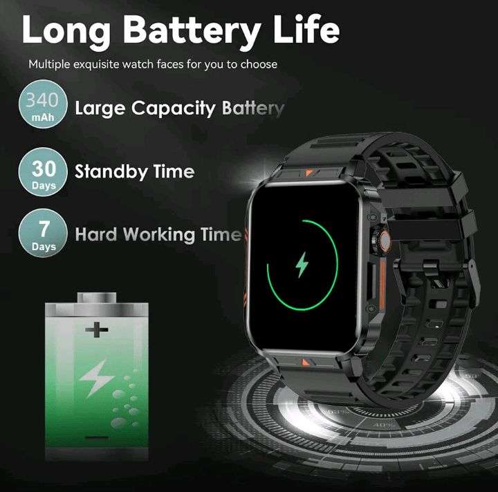 SENBONO Smart Watch(Make/Answer Call), 1.95"HD Activity Touch Screen, Fitness Tracker With Heart Rat