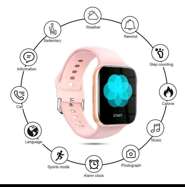 1pc Unisex Pink Silicone Band 1.79'' Touch Screen Multifunctional Electronic Smart Watch With Variou