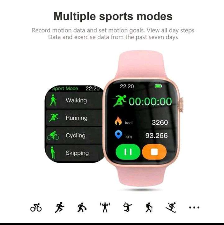 1pc Unisex Pink Silicone Band 1.79'' Touch Screen Multifunctional Electronic Smart Watch With Variou