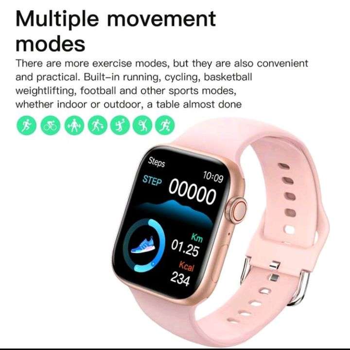 1pc Unisex Pink Silicone Band 1.79'' Touch Screen Multifunctional Electronic Smart Watch With Variou