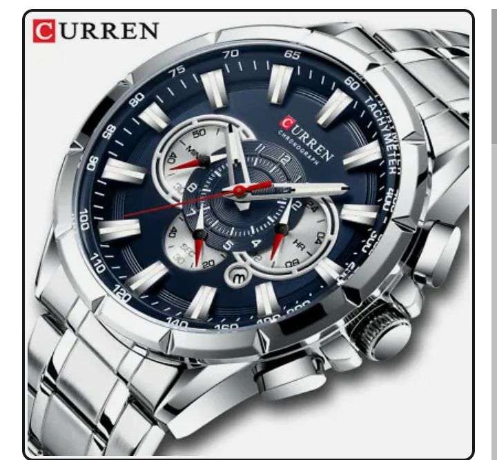 CURREN Men Watch Causal Sport Chronograph Steel Wristwatch Date Display Watches