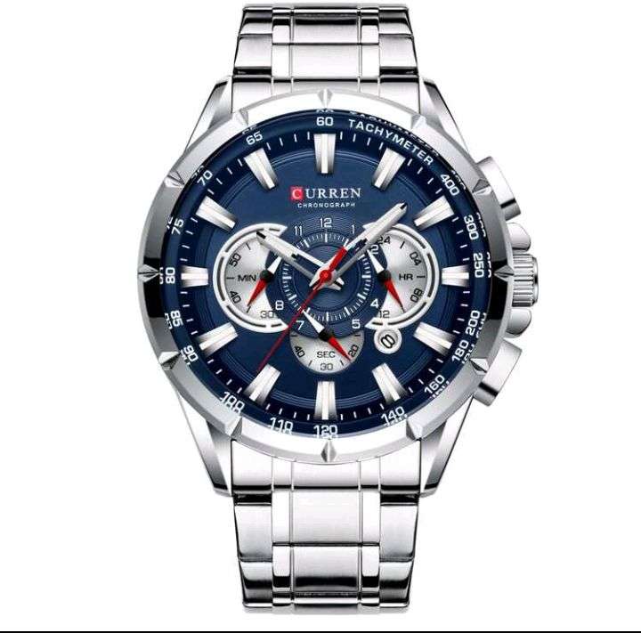 CURREN Men Watch Causal Sport Chronograph Steel Wristwatch Date Display Watches