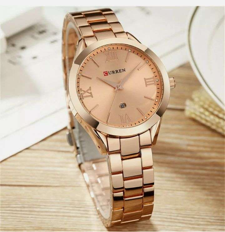 Women Watch Luxury Rose Gold Watches Office Ladies Calendar Wristwatch Gifts