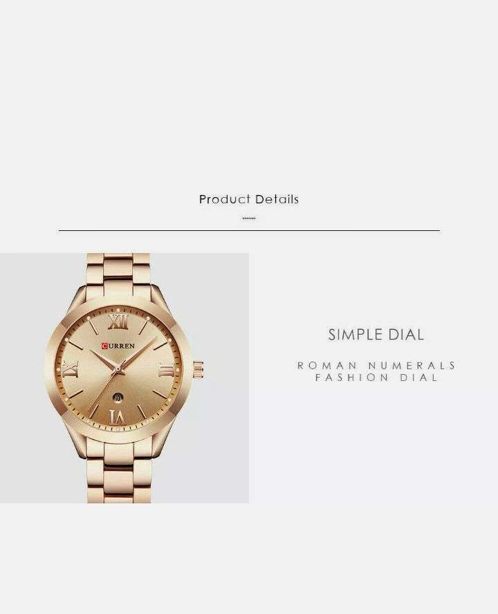 Women Watch Luxury Rose Gold Watches Office Ladies Calendar Wristwatch Gifts