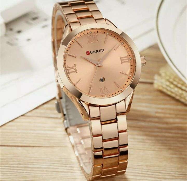 Women Watch Luxury Rose Gold Watches Office Ladies Calendar Wristwatch Gifts