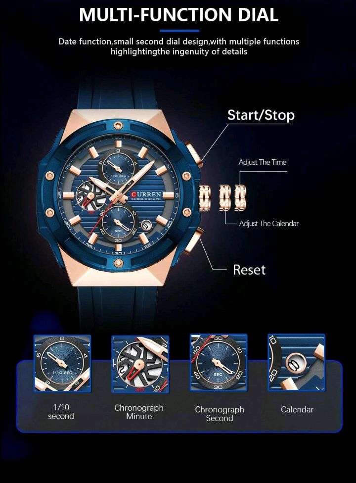 Curren CURREN Men Sports Multifunctional Chronograph Waterproof Wristwatch