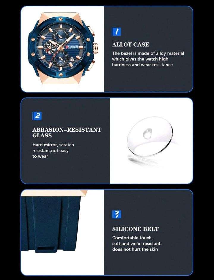 Curren CURREN Men Sports Multifunctional Chronograph Waterproof Wristwatch