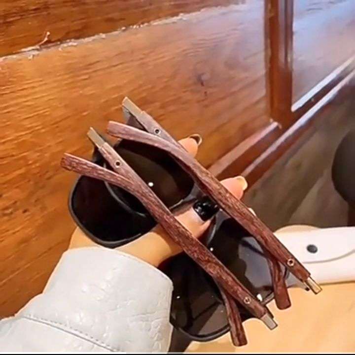 1pc Wood-Grain Frame Fashion Glasses Men Women Anti-Glare Fashion Glasses