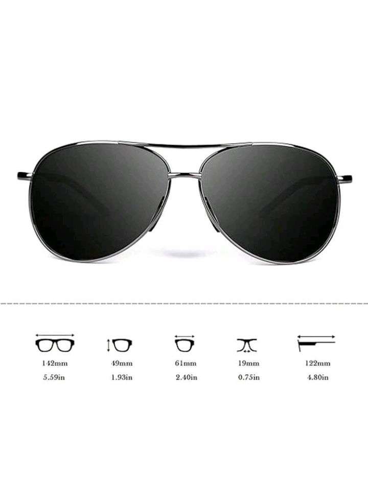 1 Pilot's Classic Fashion Glasses, Men's Polarized Light, UV Resistant, Lightweight Driving, Fishing