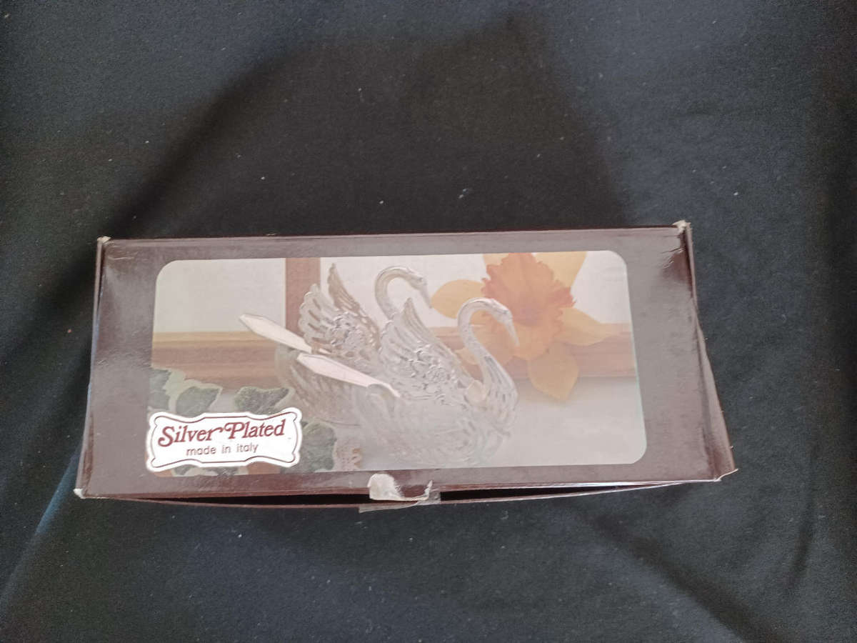 Vintage crystal glass and silver plated   salt and pepper cellars