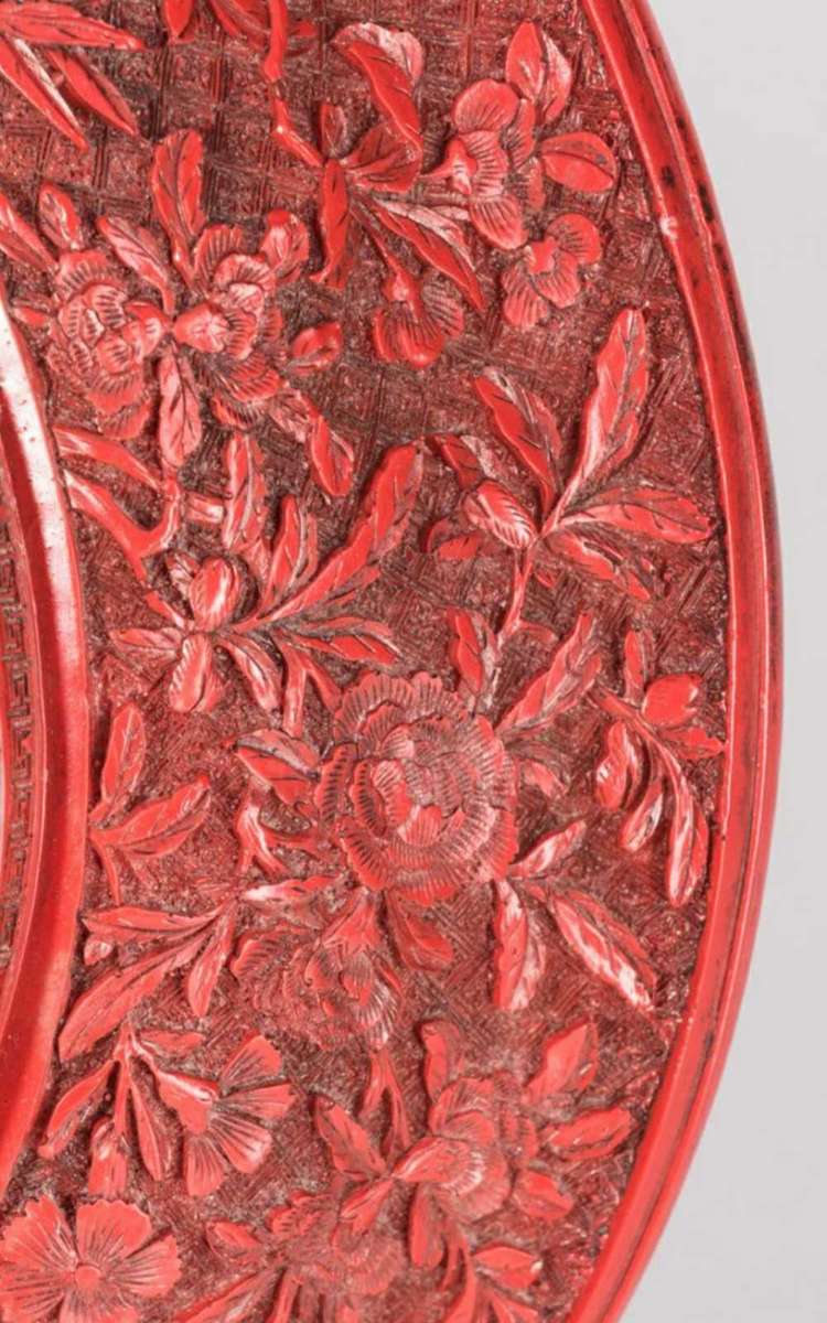 Large vintage cinnebar bowl