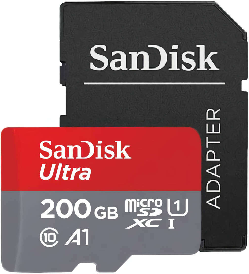 SanDisk Ultra 200GB Class 10 microSD with SD Adapter