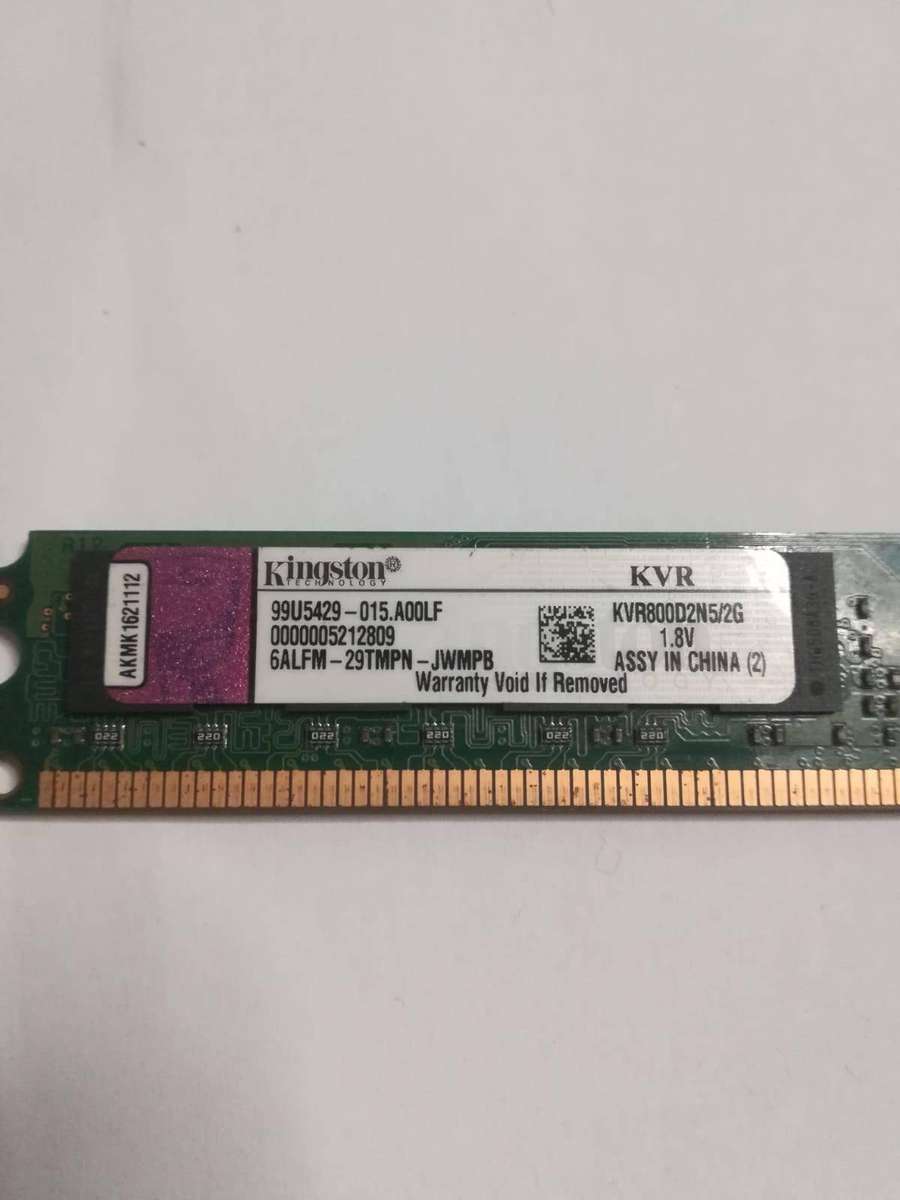 Kingston ValueRAM 2GB DDR2 Desktop Memory Module (Model: KVR800D2N5/2G)