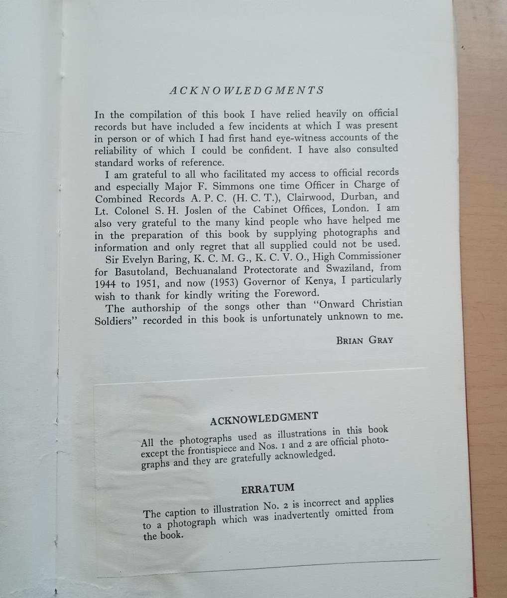 Basuto Soldiers in Hitler's War by Brian Gray 1953 First edition