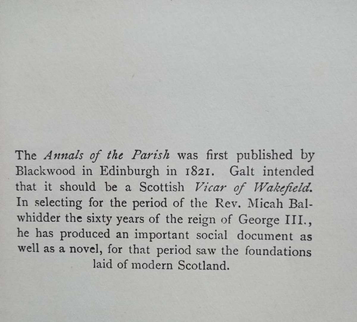 Annals of the Parish by John Galt -1st edition