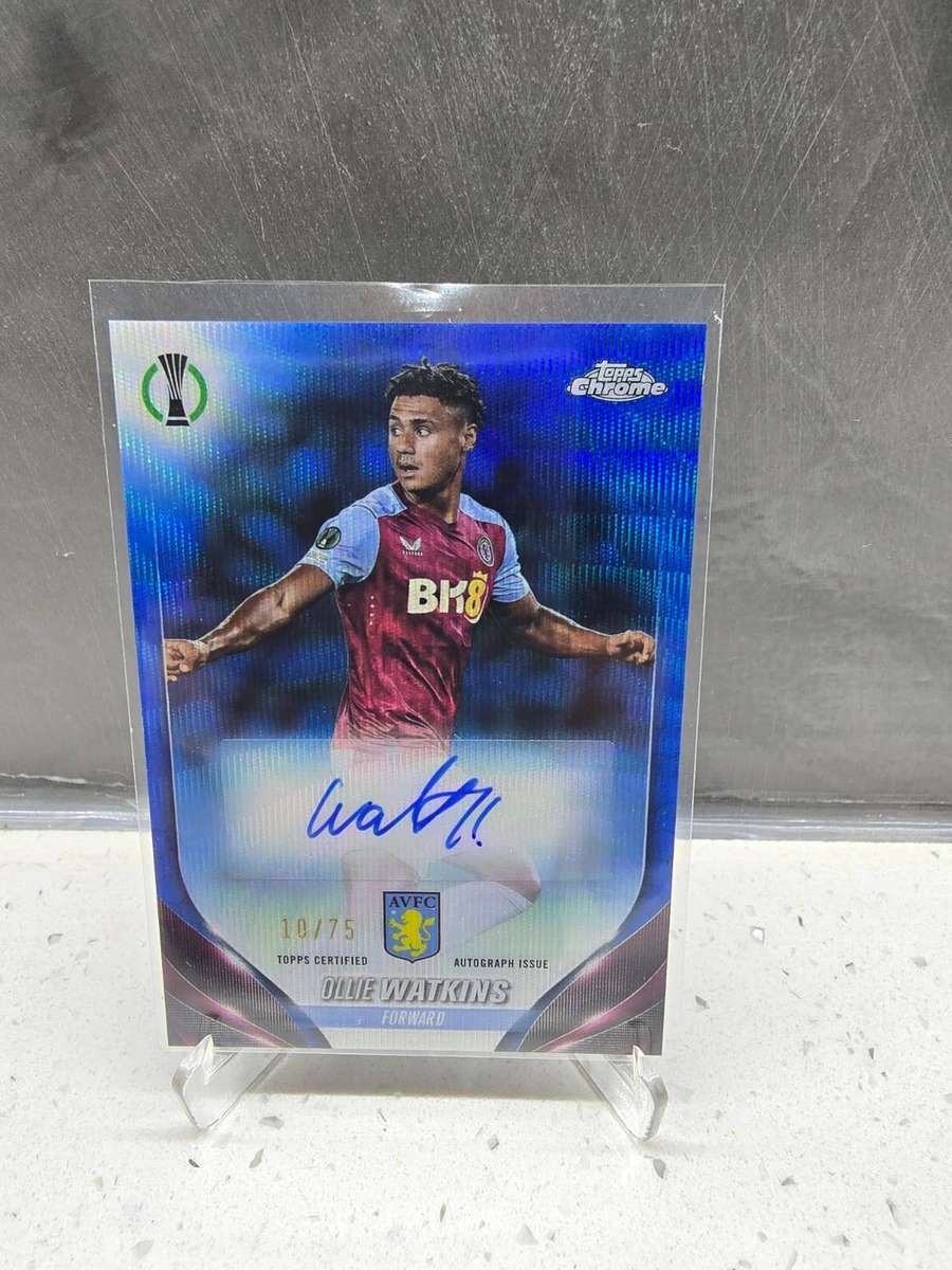 Ollie Watkins 2024 Topps Chrome Blue Auto /75 Aston Villa #CA-OW
