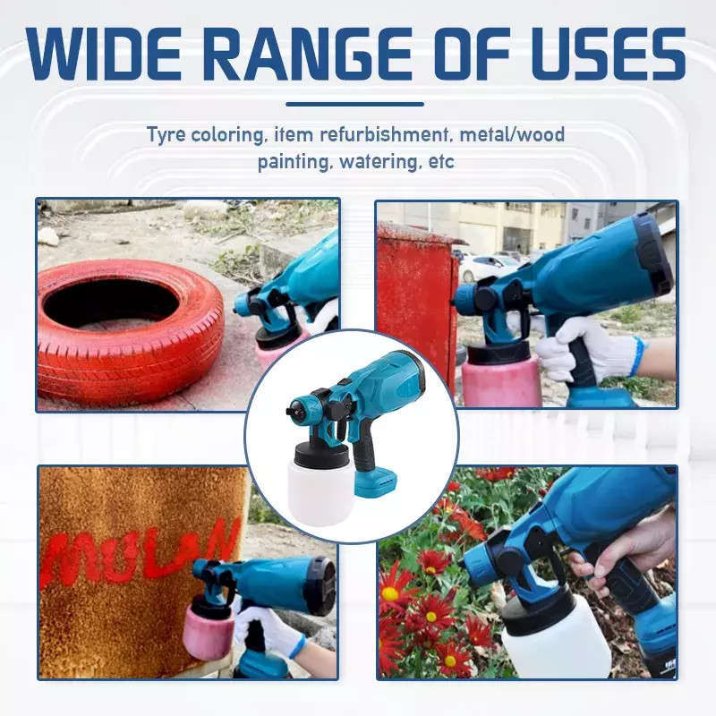 Portable Cordless Powerful Brushless Paint Spray Gun High Pressure Paint Sprayer