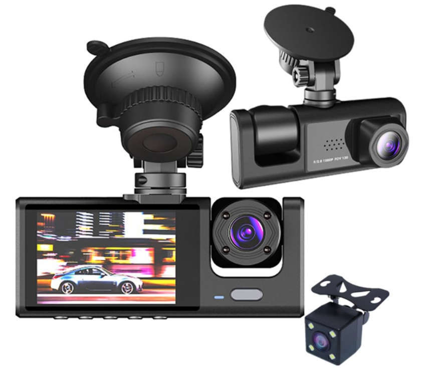 3 Channel HD 1080P Video Recorder Dashcam DVR Black Box