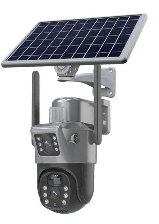 Dual lens wifi solar camera