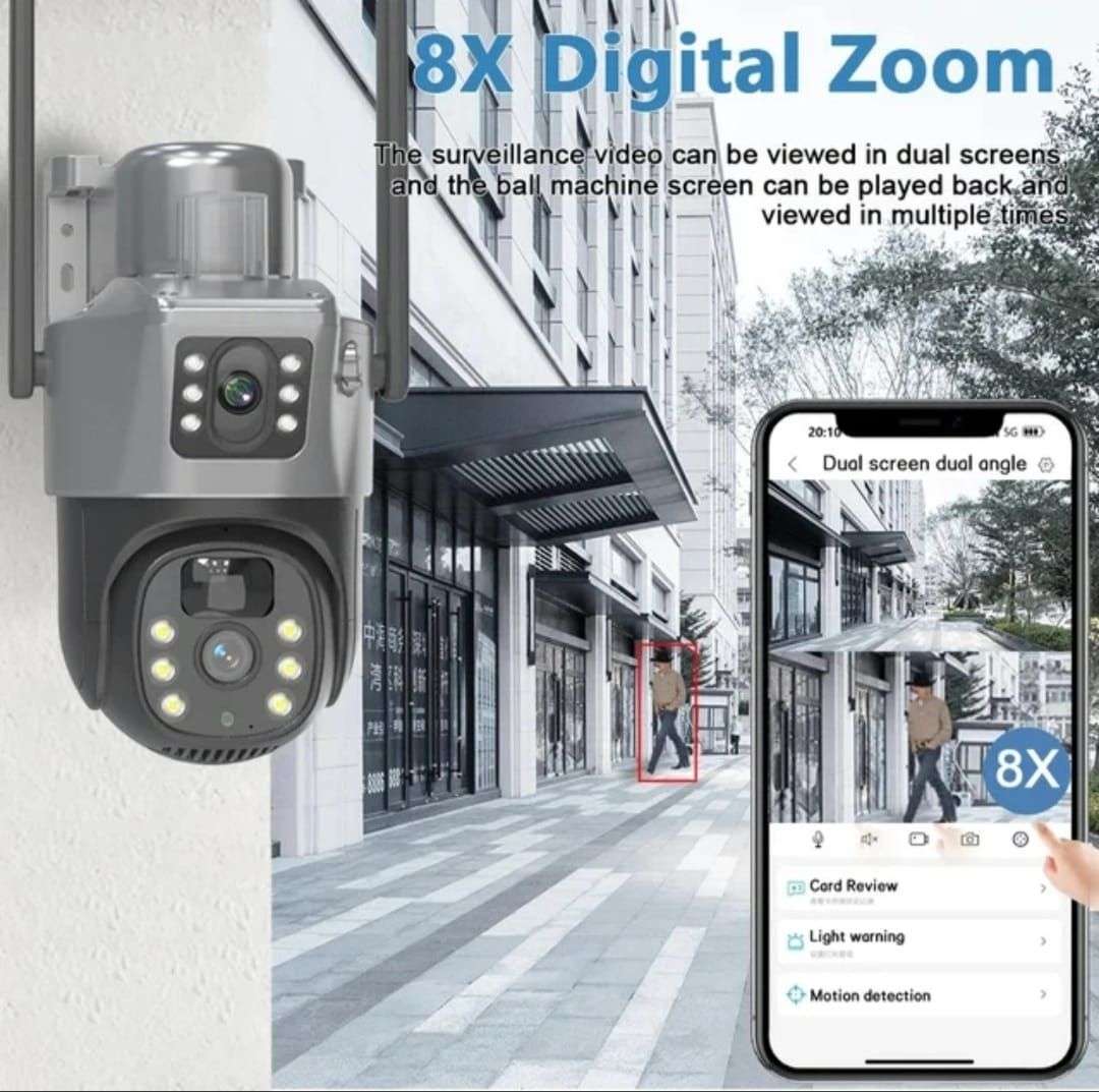 Dual lens wifi solar camera