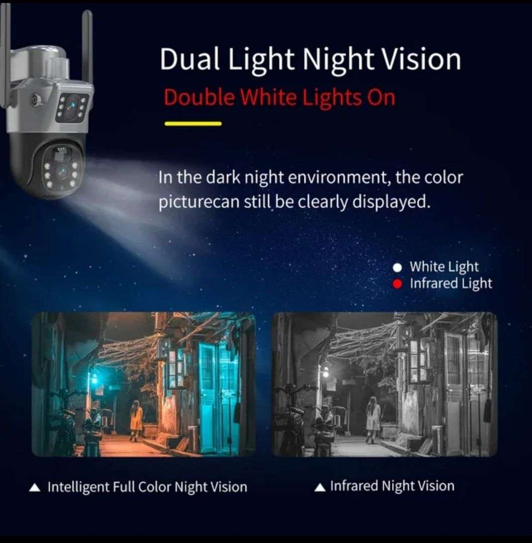 Dual lens wifi solar camera