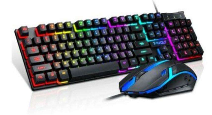 SECONDHAND TF 200 Rainbow Backlit Game Keyboard And Mouse Set