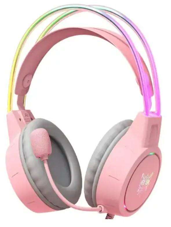 OPEN BOX ONIKUMA - X15 Pro - Stereo Surround Headphones With RGB Lighting - Pink