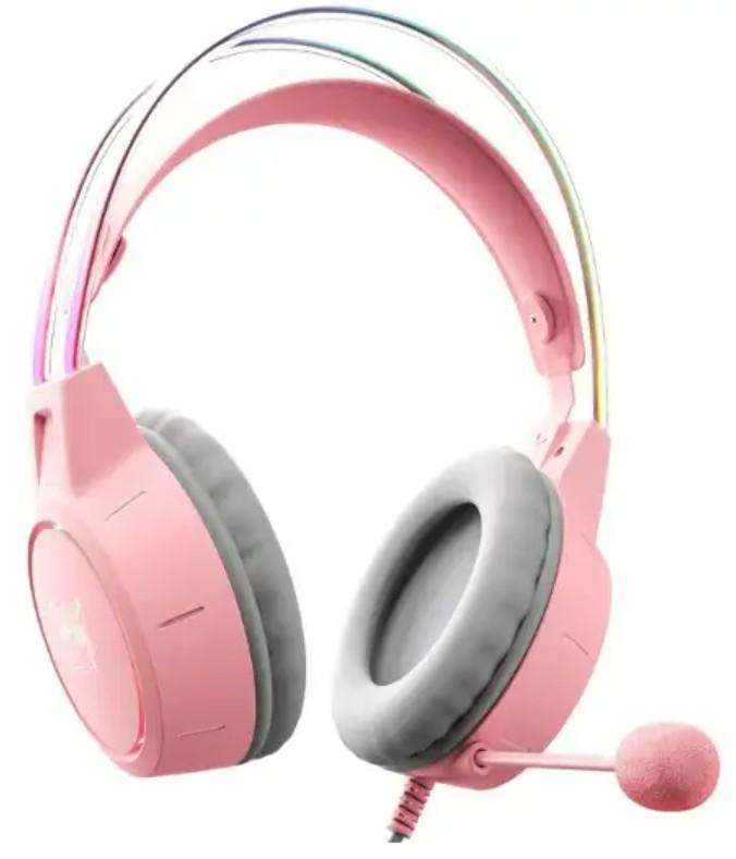 OPEN BOX ONIKUMA - X15 Pro - Stereo Surround Headphones With RGB Lighting - Pink