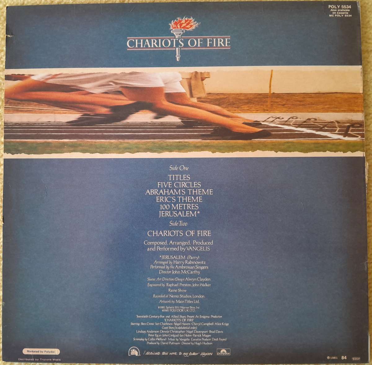 Chariots of Fire vinyl LP Record - Collector's Item - Music by Vangelis - Relive those memories!