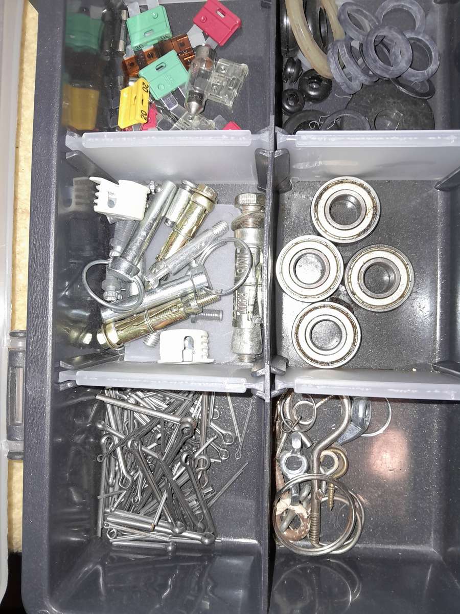 Multi Compartment Fastener Organiser with lots of stuff!