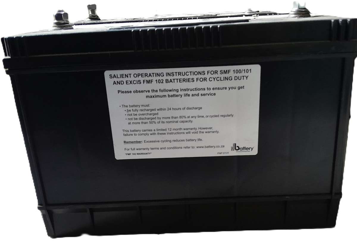 Excis FMF 102 12V lead-calcium deep-cycle battery 102 Ah.  Solar energy, backup power. Almost New.