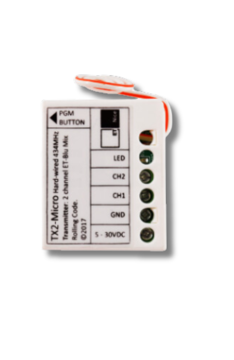ET Nice TX2 Micro Blu Mix Rolling Code Fixed Transmitter 434MHz