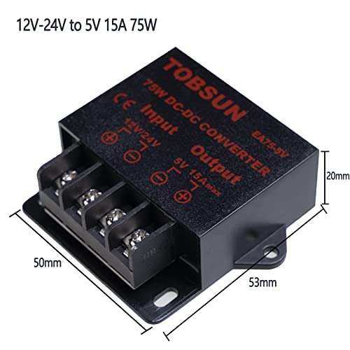 DC 12V 24V to 5V 15A 75W Converter DC Voltage Reducer Regulator Step Down Buck Converter PSU