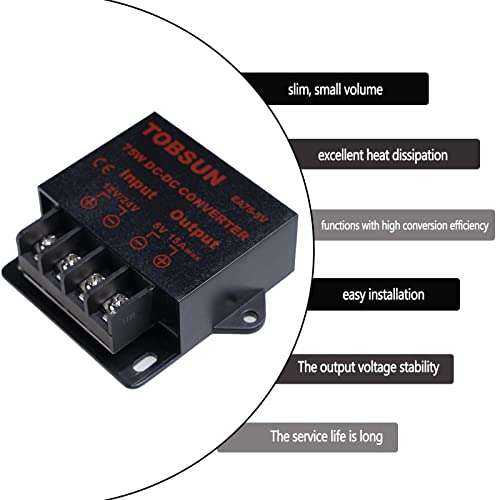 DC 12V 24V to 5V 15A 75W Converter DC Voltage Reducer Regulator Step Down Buck Converter PSU