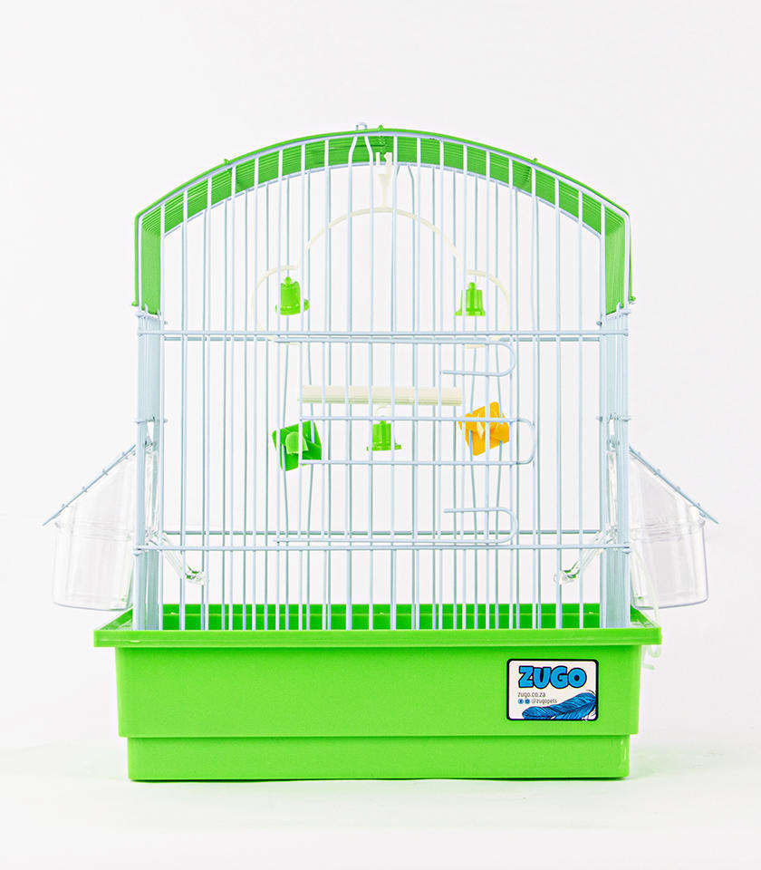 Compact Green Aviary Bird Cage for Small Birds  27.5 x 19.5 x 32.5 cm  Durable & Easy to Clean
