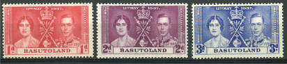 Basutoland - 1937 Coronation - SACC 1`5,16,17 - (**) - CV R29