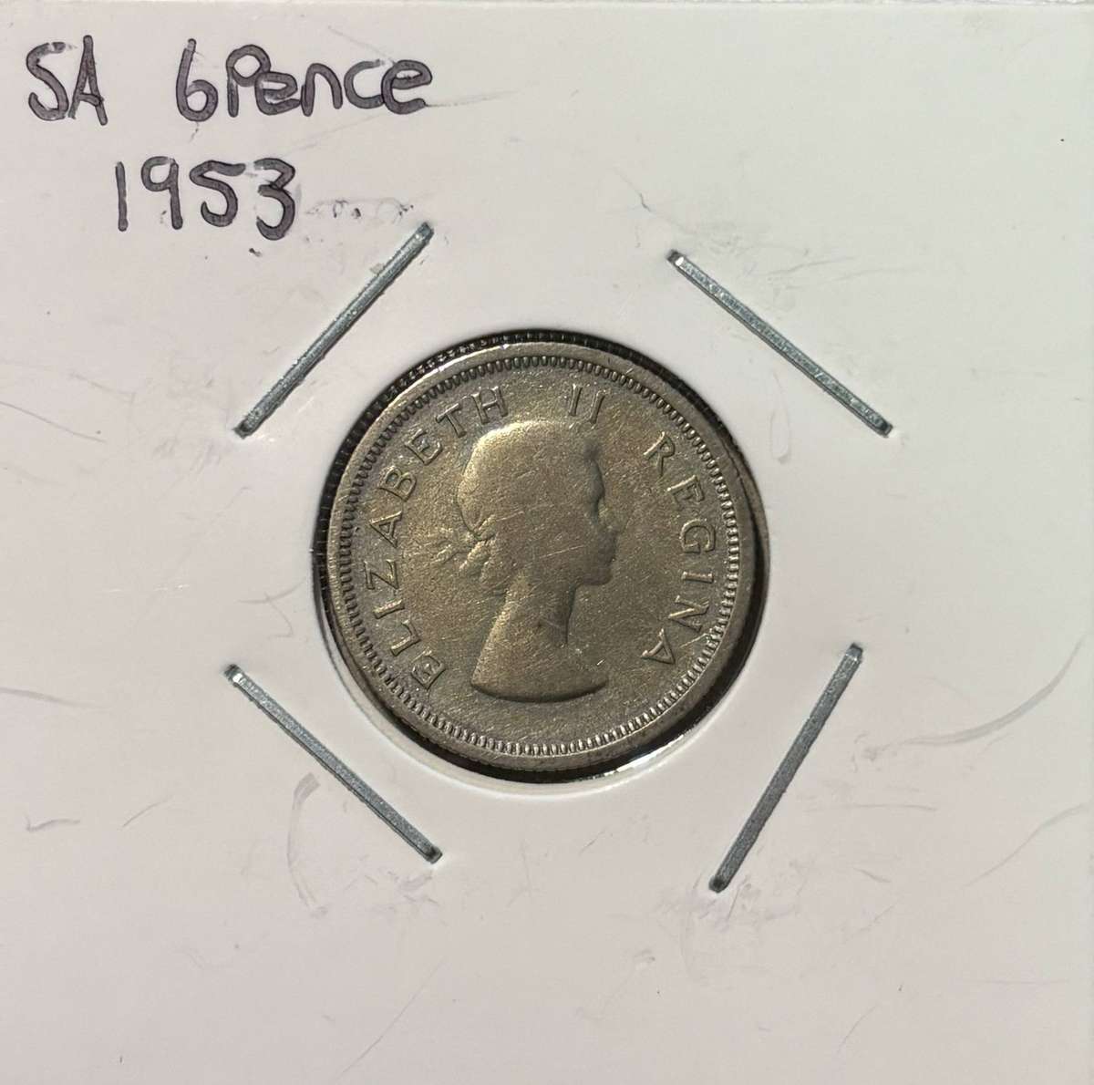 1953 South African Sixpence