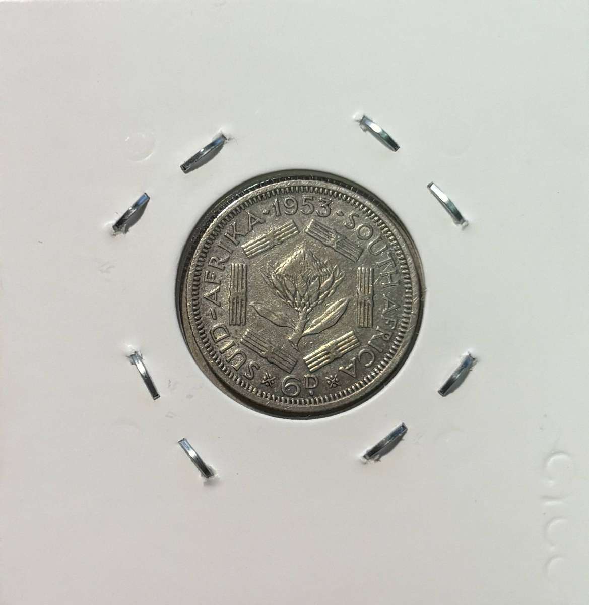 1953 South African Sixpence