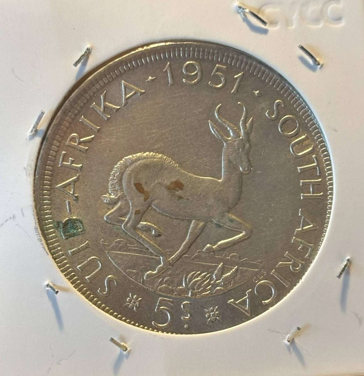 1951 Union of South African Five Shillings