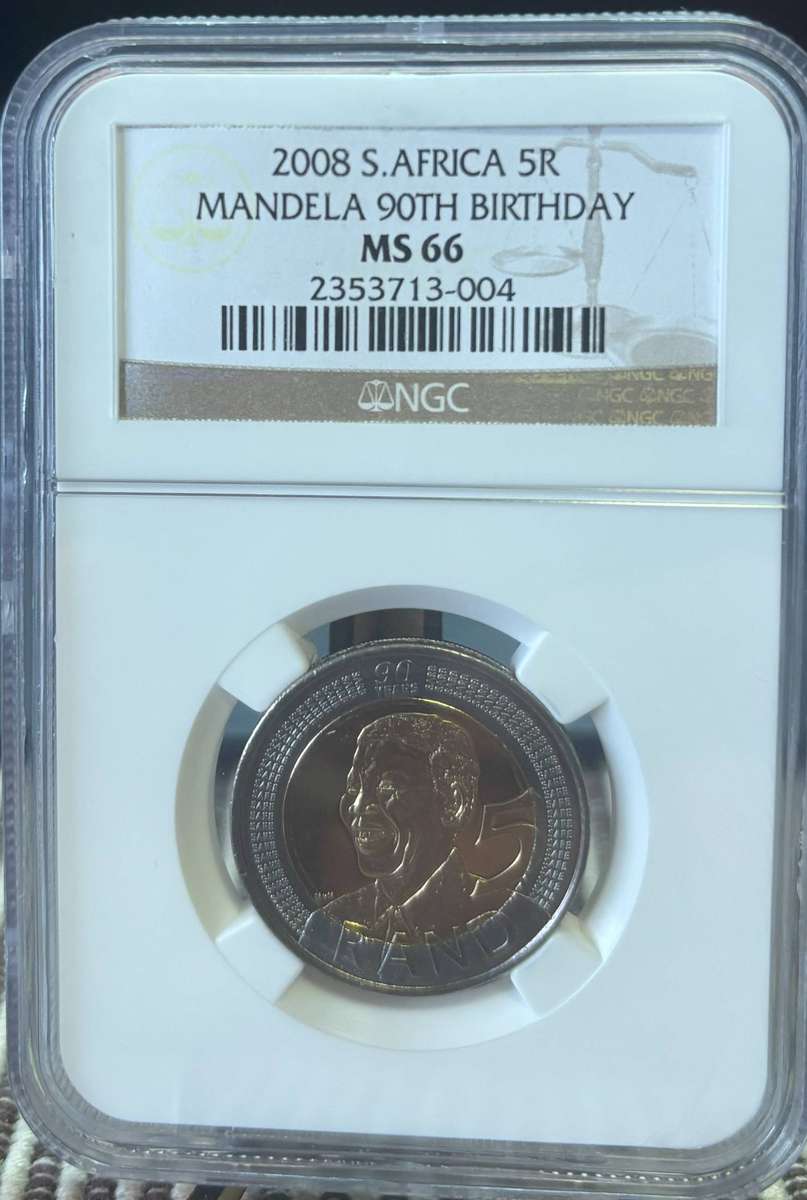 2008 South African R5 (Mandela Birthday Coin  MS 66