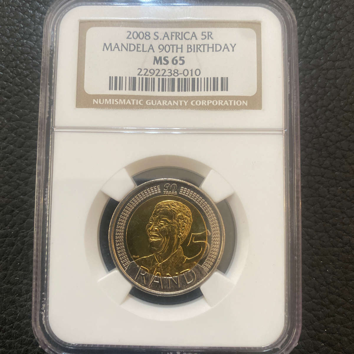 SA R5 Mandela 90th Birthday 2008 MS65