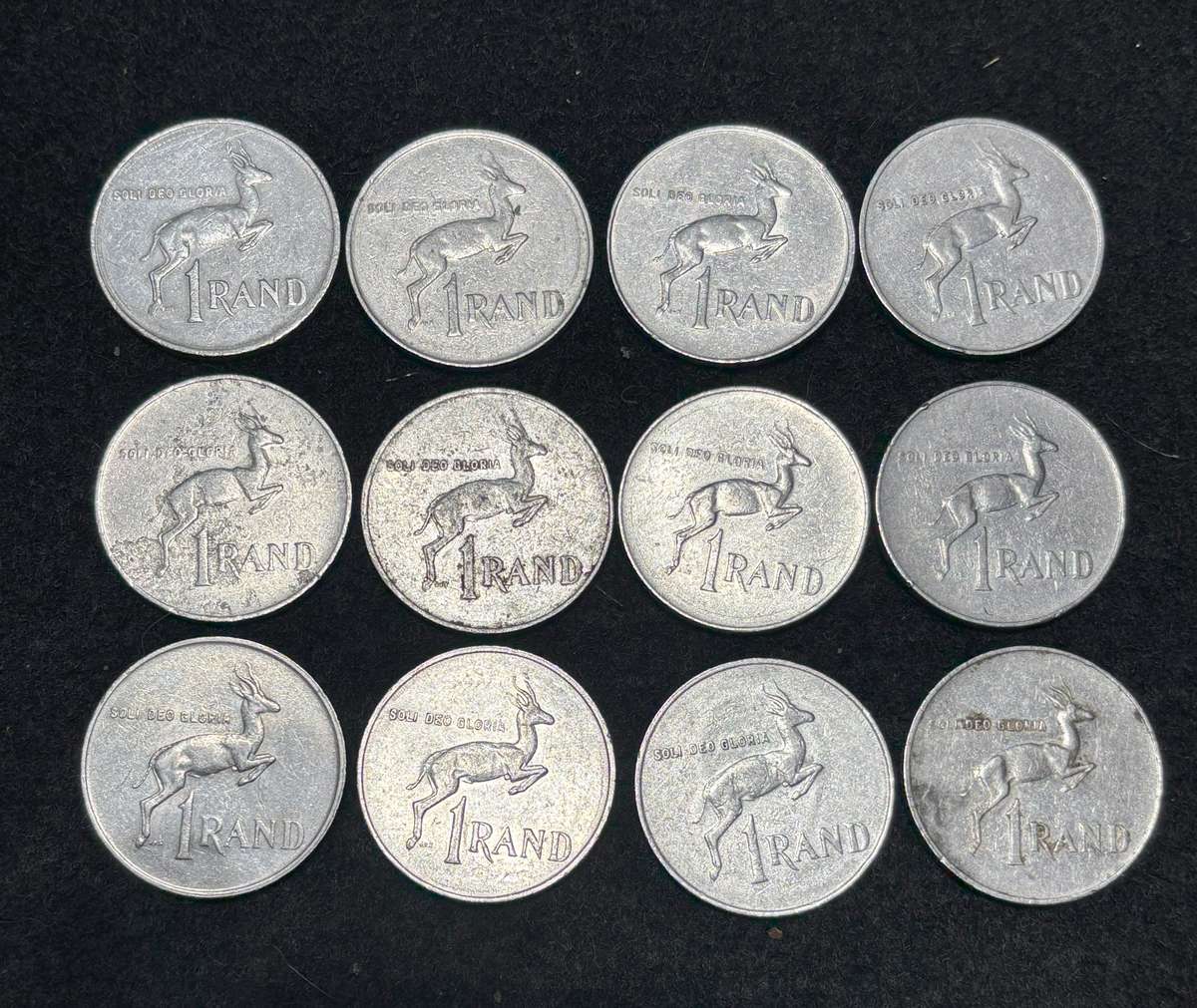 12 Assorted one rand coins ( bid to take all)